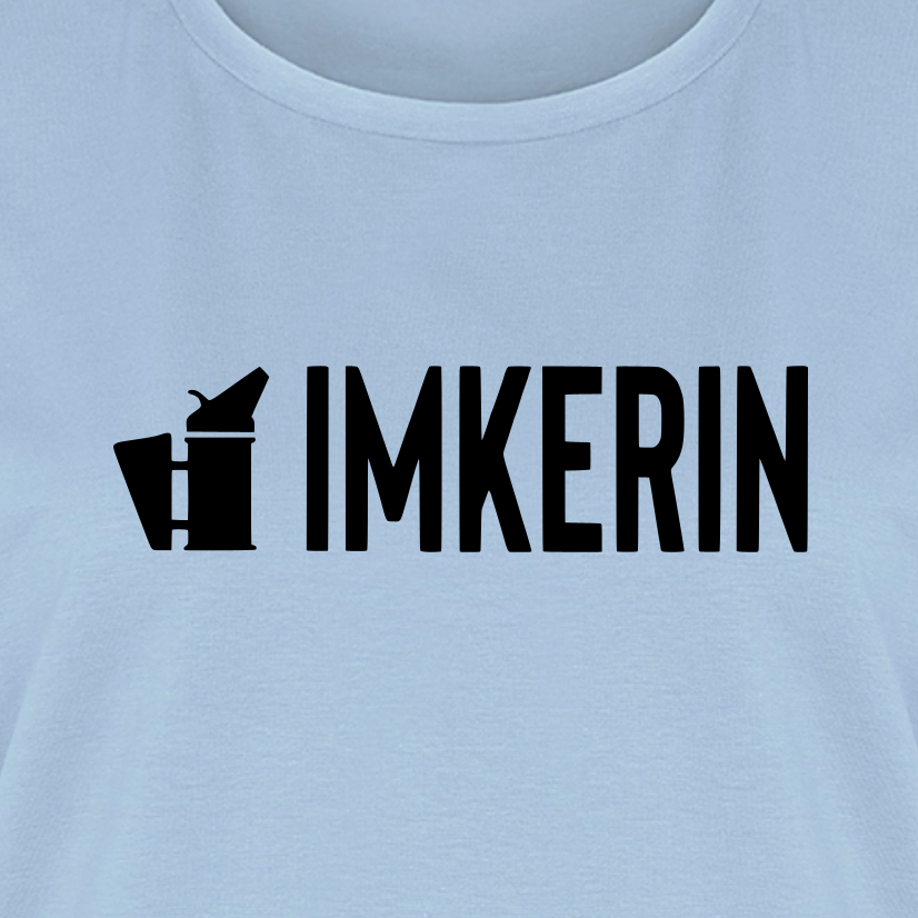 IMKERIN Smoker Prime T-Shirt in Hellblau – Druck im Detail
