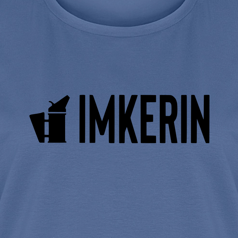 IMKERIN Smoker Prime T-Shirt in Steinblau – Druck im Detail