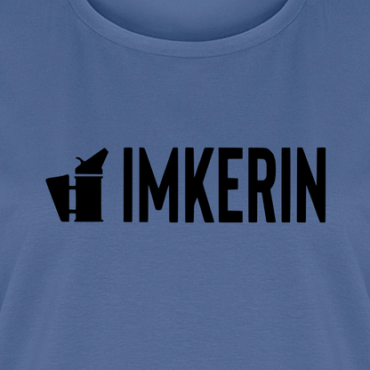 IMKERIN Smoker Prime T-Shirt in Steinblau – Druck im Detail