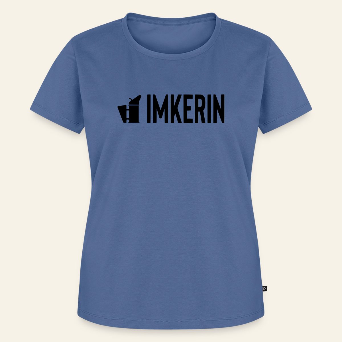 IMKERIN Smoker Prime T-Shirt in Steinblau – Vorderseite