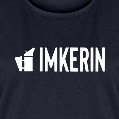 IMKERIN Smoker Prime T-Shirt in Dunkelblau – Druck im Detail