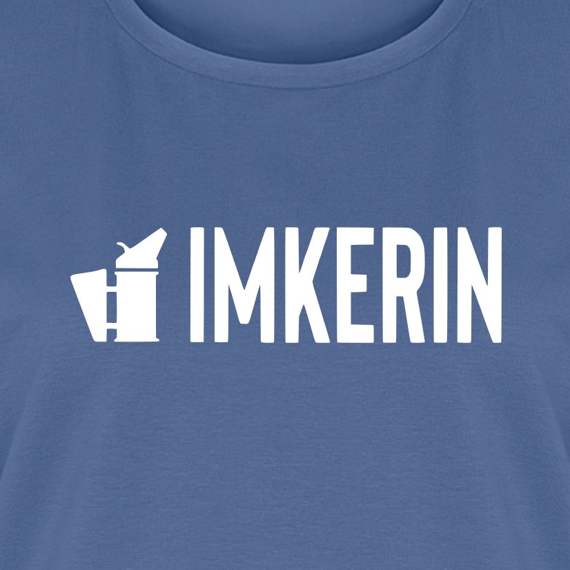 IMKERIN Smoker Prime T-Shirt in Steinblau – Druck im Detail