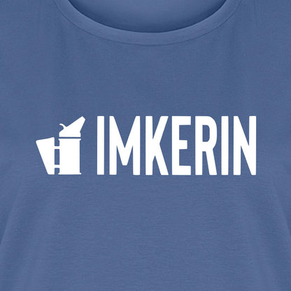 IMKERIN Smoker Prime T-Shirt in Steinblau – Druck im Detail