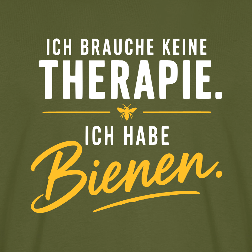 Imkerzeichen T-Shirt in Khaki – Druck im Detail