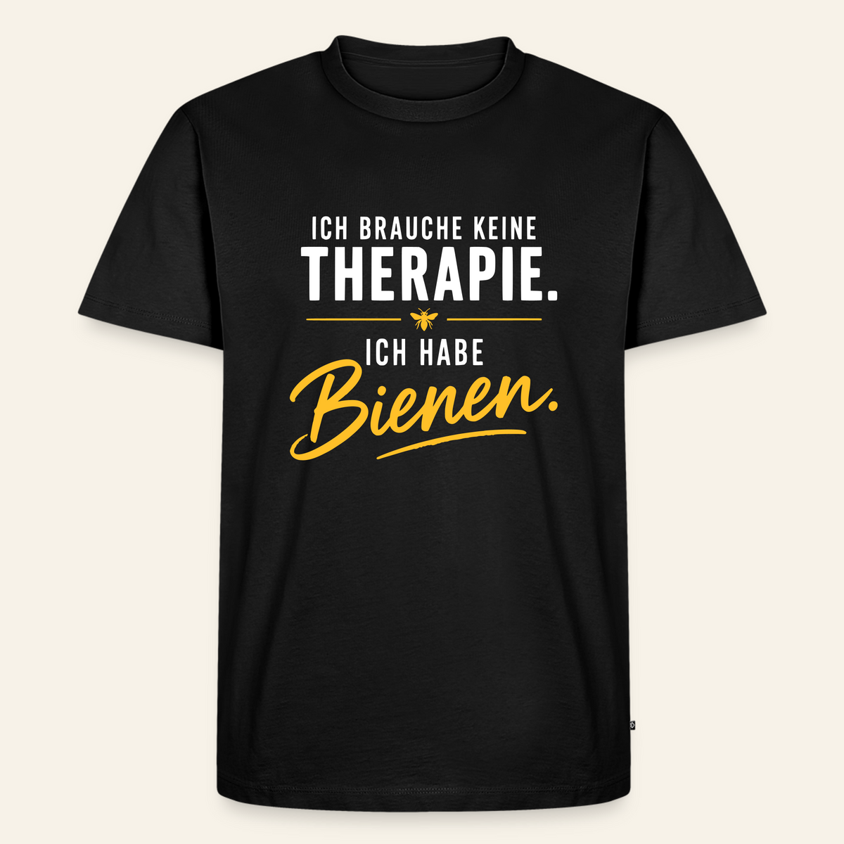 Imkerzeichen T-Shirt in Schwarz – Vorderseite