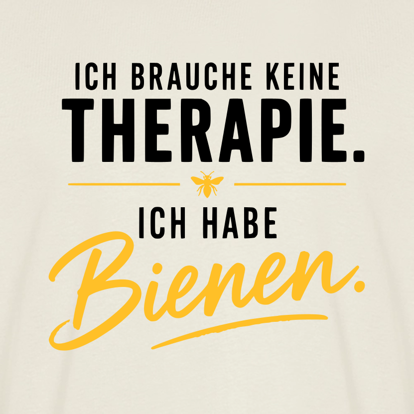 Imkerzeichen T-Shirt in Naturweiß – Druck im Detail