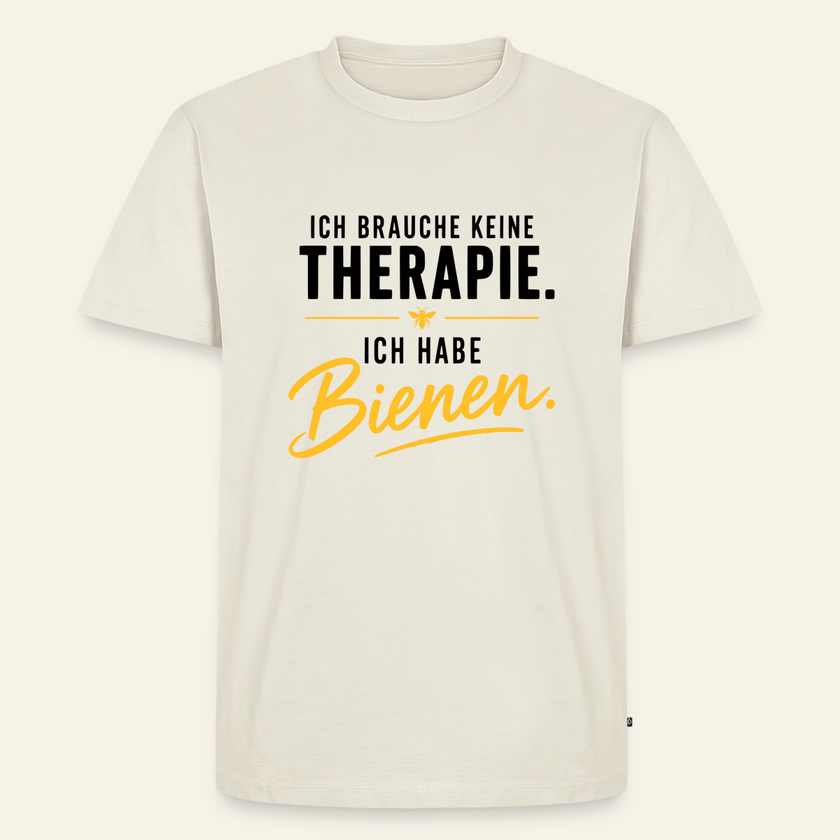 Imkerzeichen T-Shirt in Naturweiß – Vorderseite