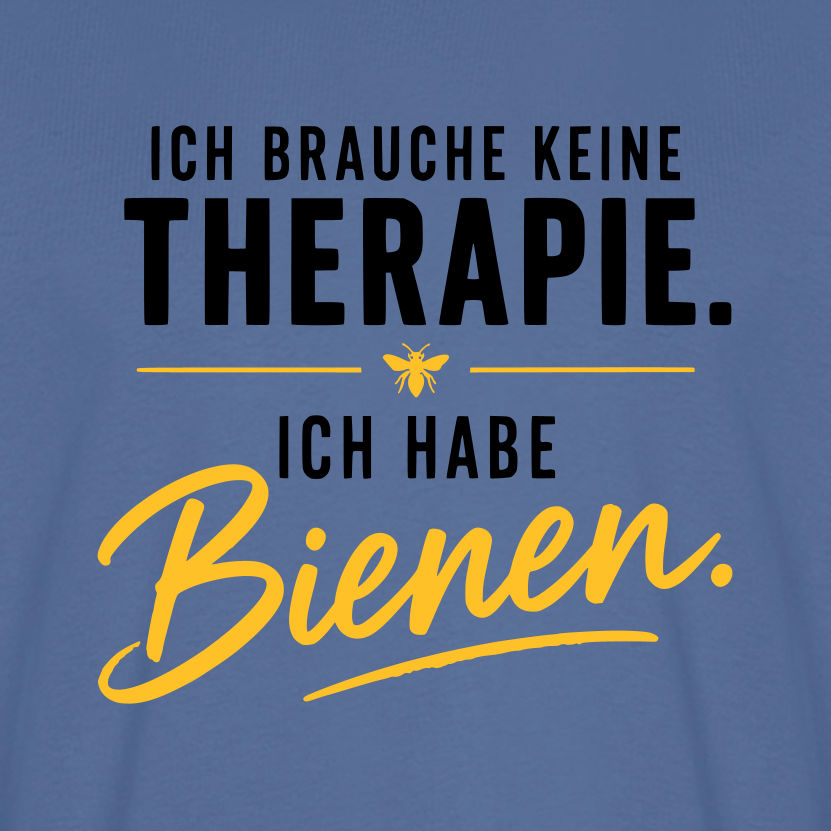 Imkerzeichen T-Shirt in Steinblau – Druck im Detail