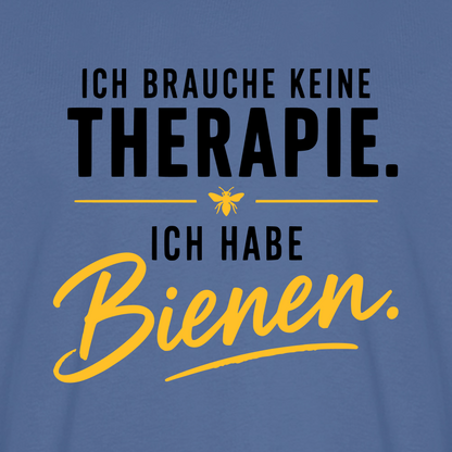Imkerzeichen T-Shirt in Steinblau – Druck im Detail
