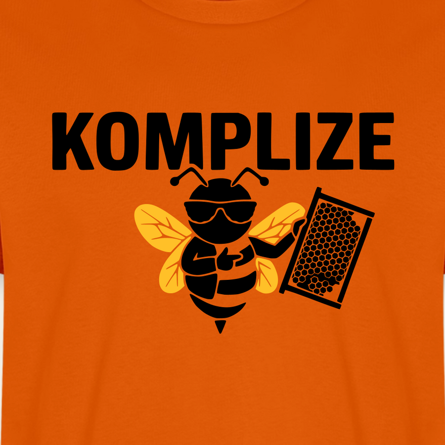 Komplize T-Shirt in Orange – Druck im Detail