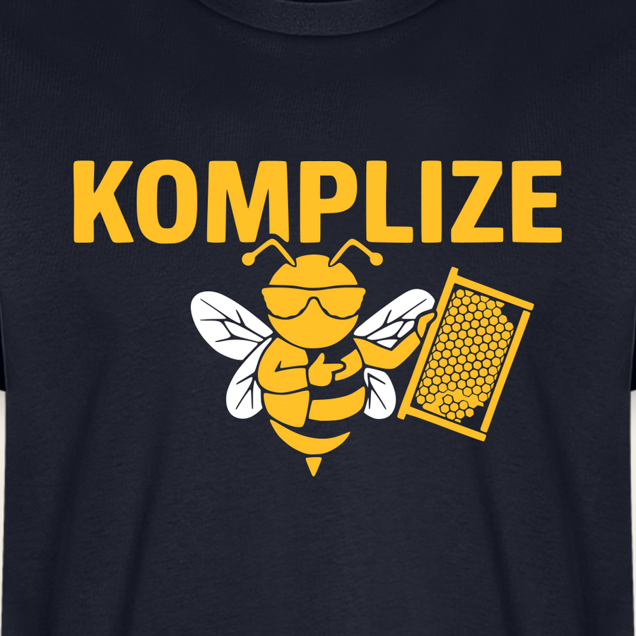 Komplize T-Shirt in Dunkelblau – Druck im Detail