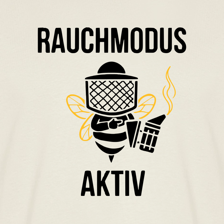 Rauchmodus T-Shirt in Naturweiß – Druck im Detail
