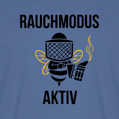 Rauchmodus T-Shirt in Steinblau – Druck im Detail