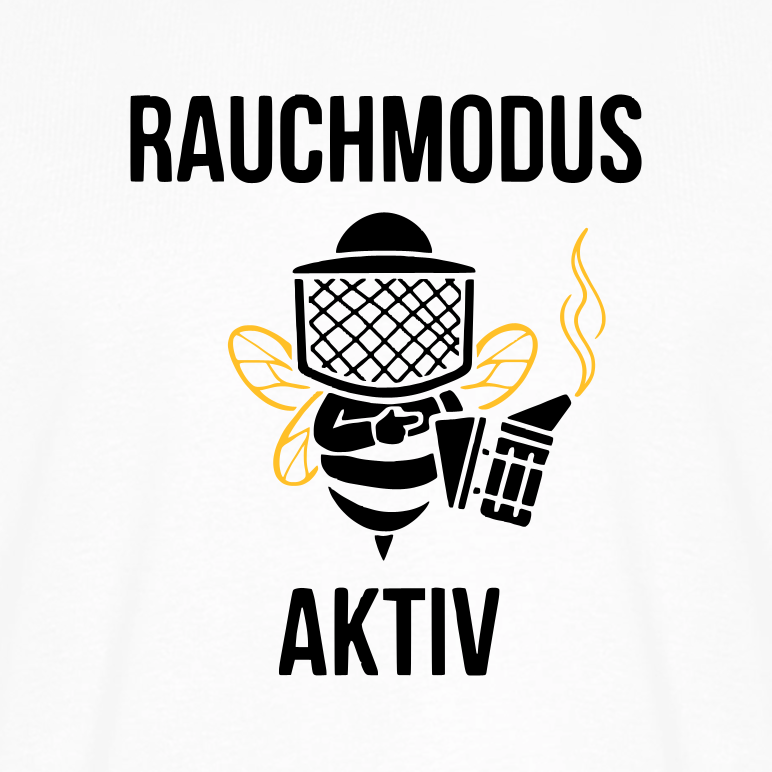 Rauchmodus T-Shirt in Weiß – Druck im Detail