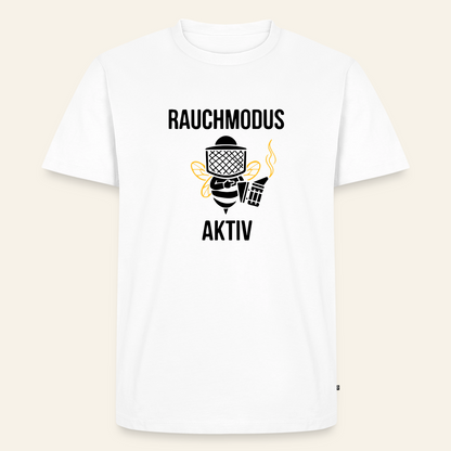 Rauchmodus T-Shirt in Weiß – Vorderseite