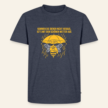 Regenwetter T-Shirt in Jeansblau – Vorderseite