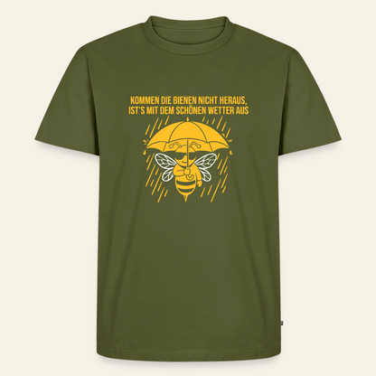 Regenwetter T-Shirt in Khaki – Vorderseite