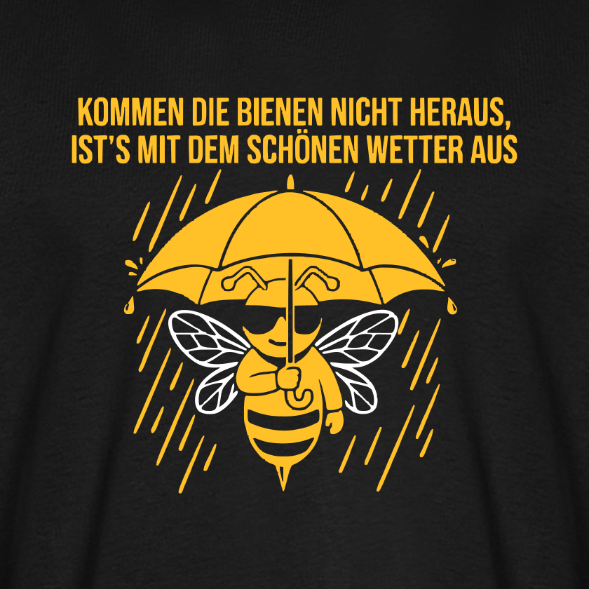 Regenwetter T-Shirt in Schwarz – Druck im Detail