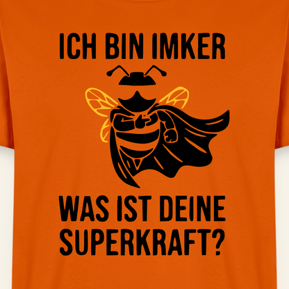 Superimker T-Shirt in Orange – Druck im Detail