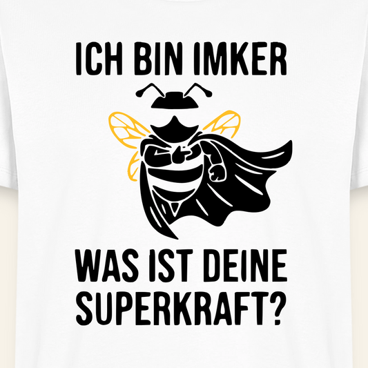 Superimker T-Shirt in Weiß – Druck im Detail