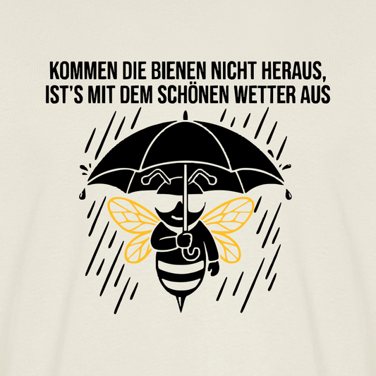 Regenwetter T-Shirt in Naturweiß – Druck im Detail