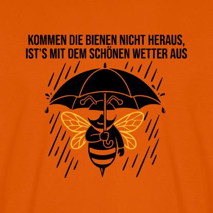 Regenwetter T-Shirt in Orange – Druck im Detail