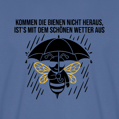 Regenwetter T-Shirt in Steinblau – Druck im Detail