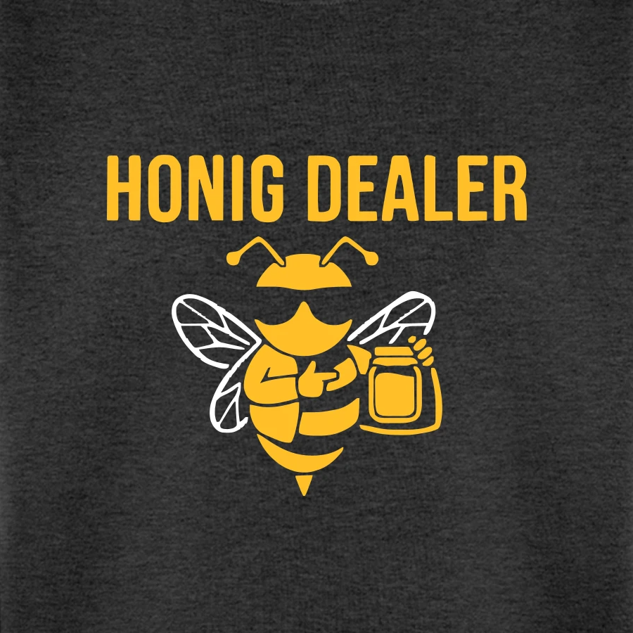 Honig Dealer Sweatshirt in Anthrazit meliert – Druck im Detail