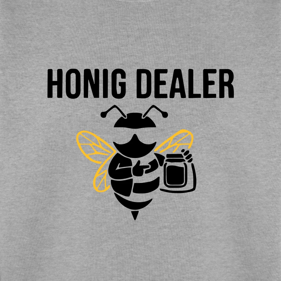 Honig Dealer Sweatshirt in Grau meliert – Druck im Detail