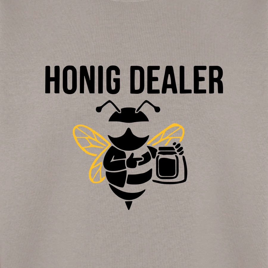 Honig Dealer Sweatshirt in Taupe – Druck im Detail