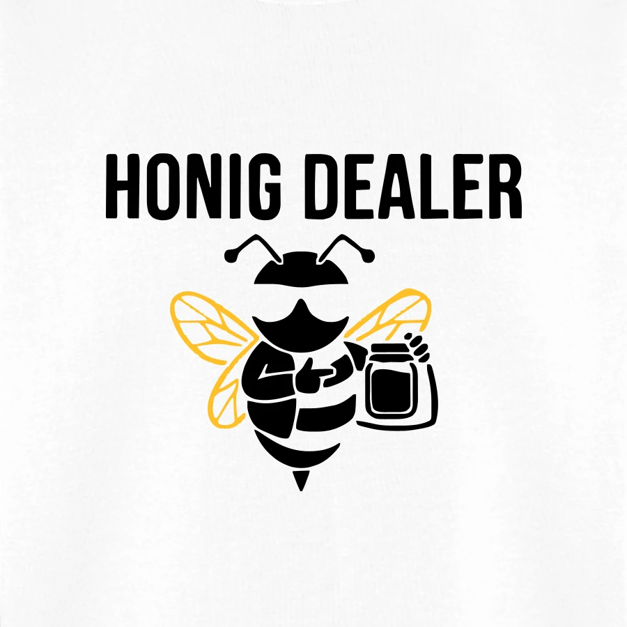 Honig Dealer Sweatshirt in Weiß – Druck im Detail