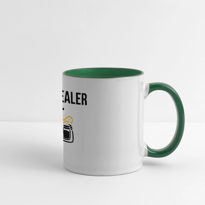 Honig Dealer Tasse in Weiß/Dunkelgrün – Henkel rechts