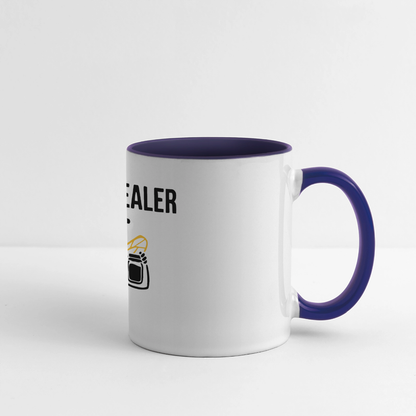 Honig Dealer Tasse in Weiß/Kobaltblau – Henkel rechts