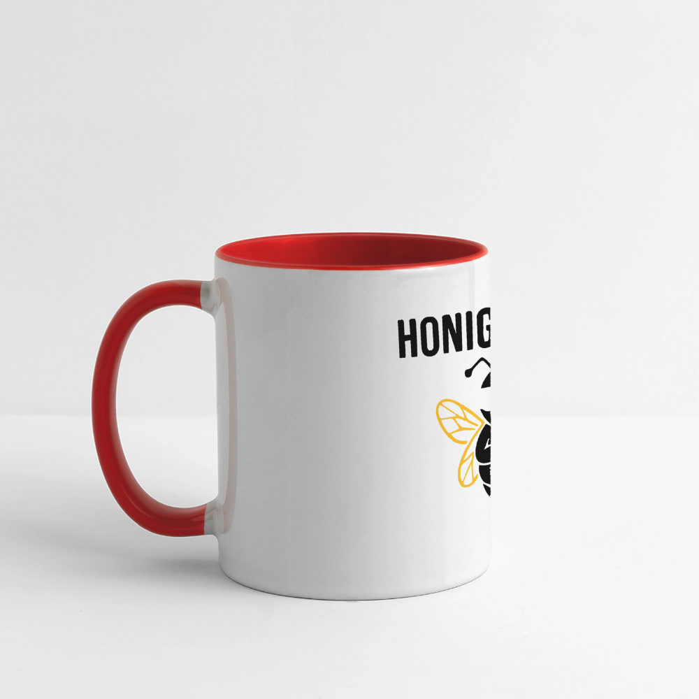 Honig Dealer Tasse in Weiß/Rot – Henkel links