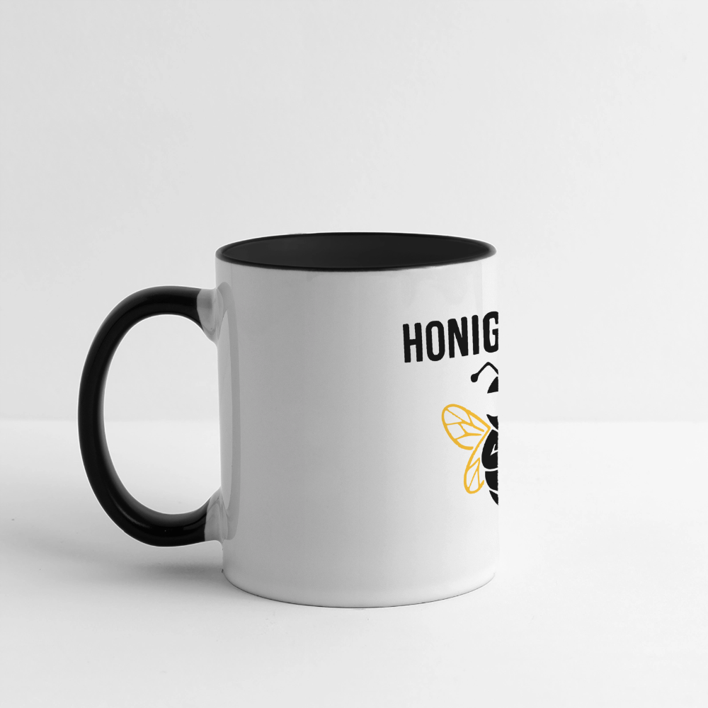 Honig Dealer Tasse in Weiß/Schwarz – Henkel links