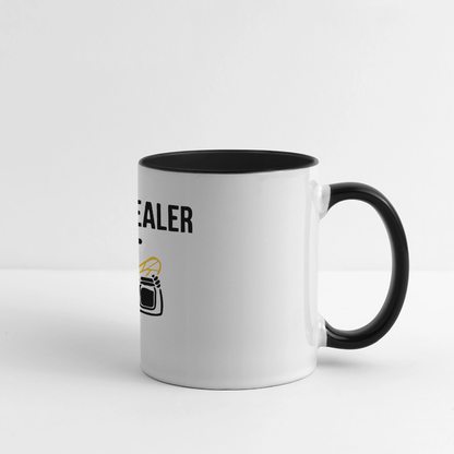 Honig Dealer Tasse in Weiß/Schwarz – Henkel rechts