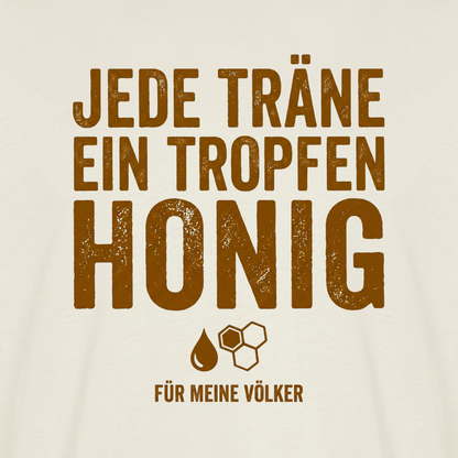 Völkerliebe T-Shirt in Naturweiß – Druck im Detail