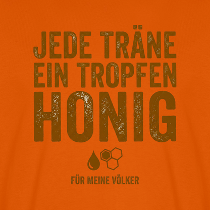 Völkerliebe T-Shirt in Orange – Druck im Detail