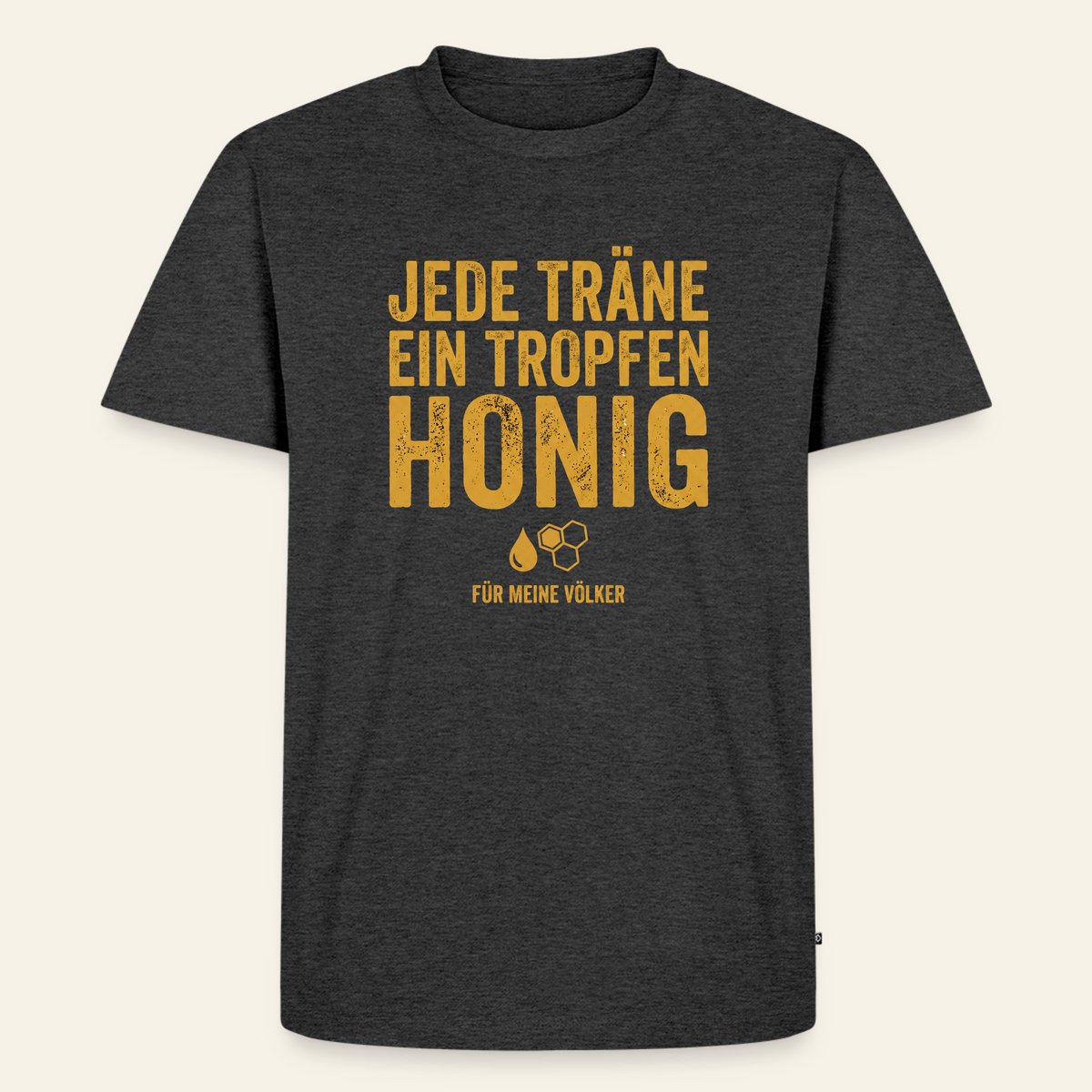 Völkerliebe T-Shirt in Anthrazit – Vorderseite