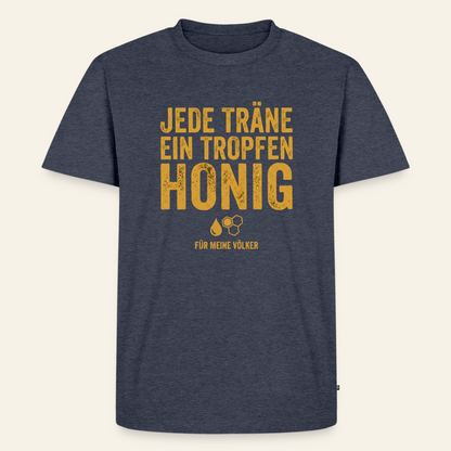 Völkerliebe T-Shirt in Jeansblau – Vorderseite