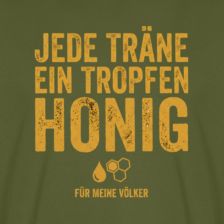 Völkerliebe T-Shirt in Khaki – Druck im Detail